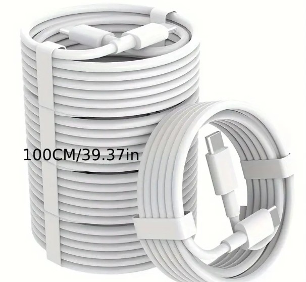 Кабел за бързо зареждане USB-C до USB-C  20W  iPhone 15/16 Pro/Plus/Pro Max, MacBook, iPad Air 4/5, Mini 6, Pro 12.9/11