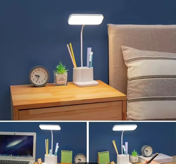 LED лампа за бюро с държач за писалка