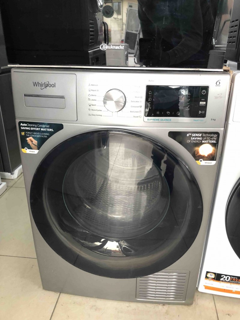 Сушилня Whirlpool W7 D93SB EE DRYER , 9 kg, A++ , Silver-Нова транспортен дефект-2 години гаранция.