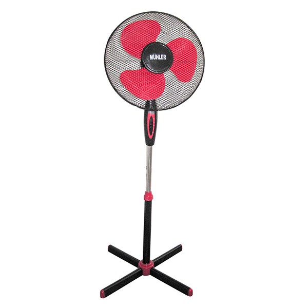 Вентилатор 16"Muhler FM-5071, черно+червено, стоящ