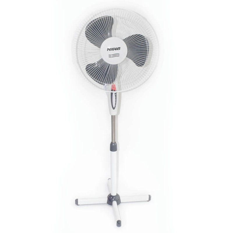 Вентилатор 16'' Perfect FM-3212 стоящ, Бял - Сив